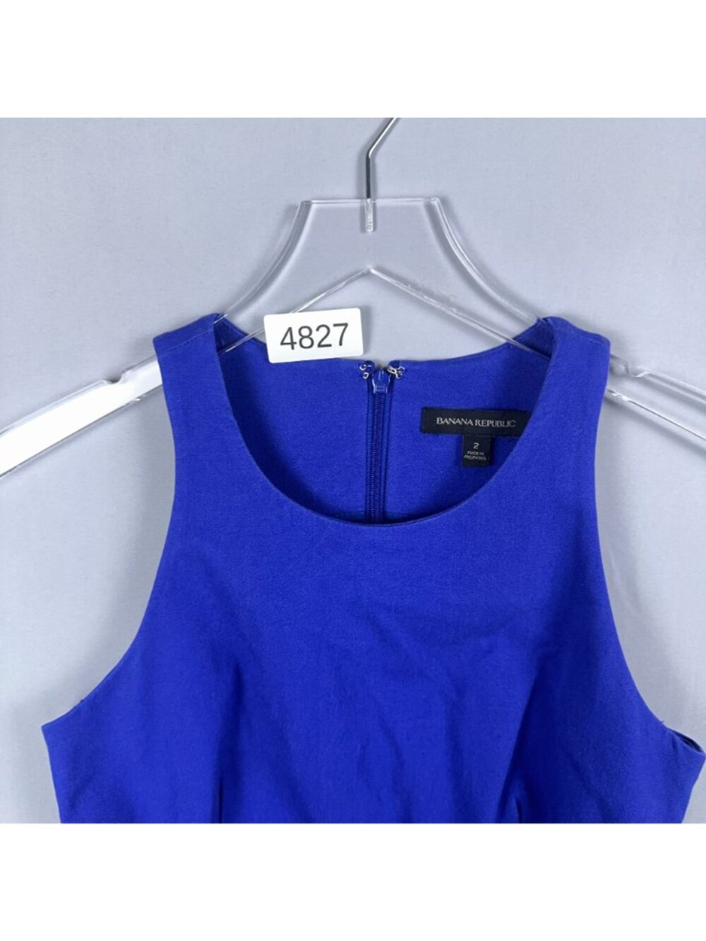 Banana Republic Dress Size 2 Sheath Side Slit Cobalt Blue Sleeveless Back Zipper - Picture 10 of 10